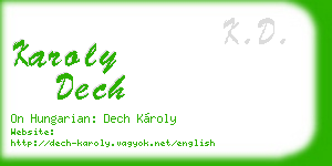 karoly dech business card
